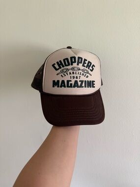 OTTO Brown Mesh Trucker Hat with Cream Front